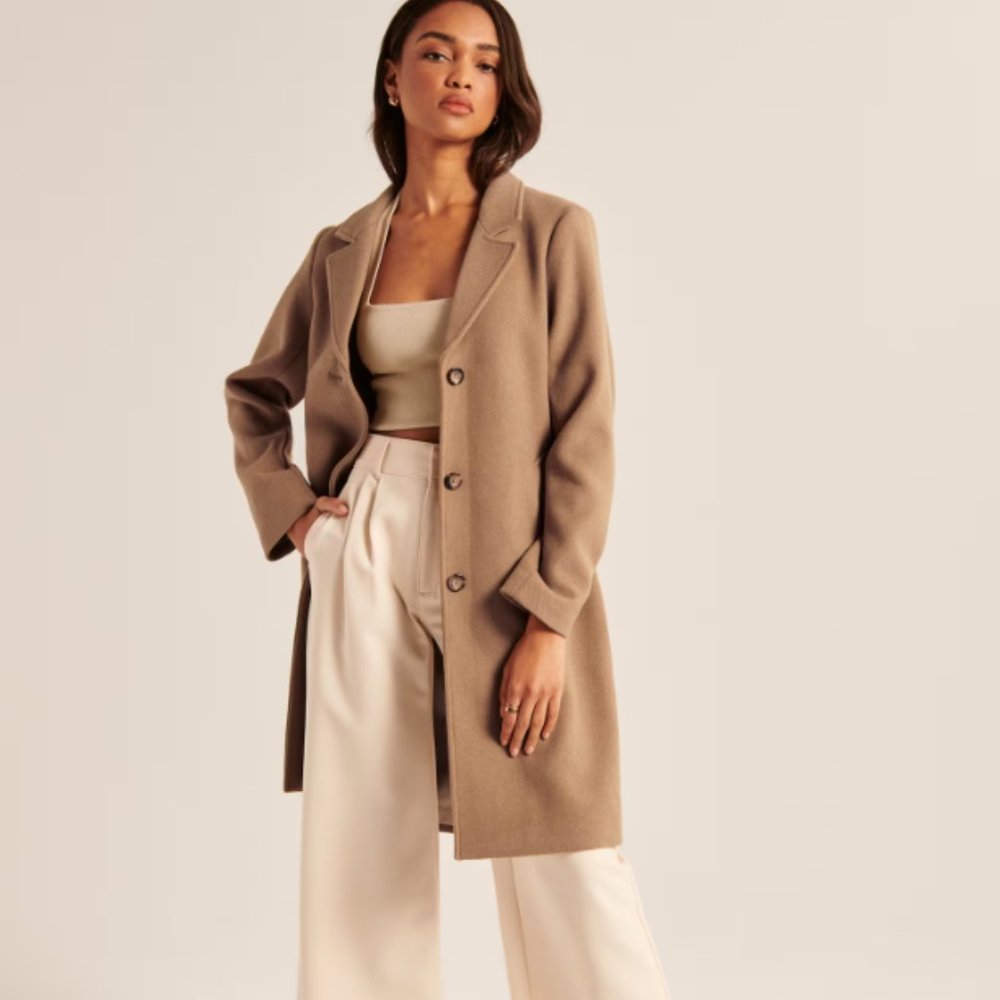 Abercrombie & Fitch Wool Blend Dad Coat